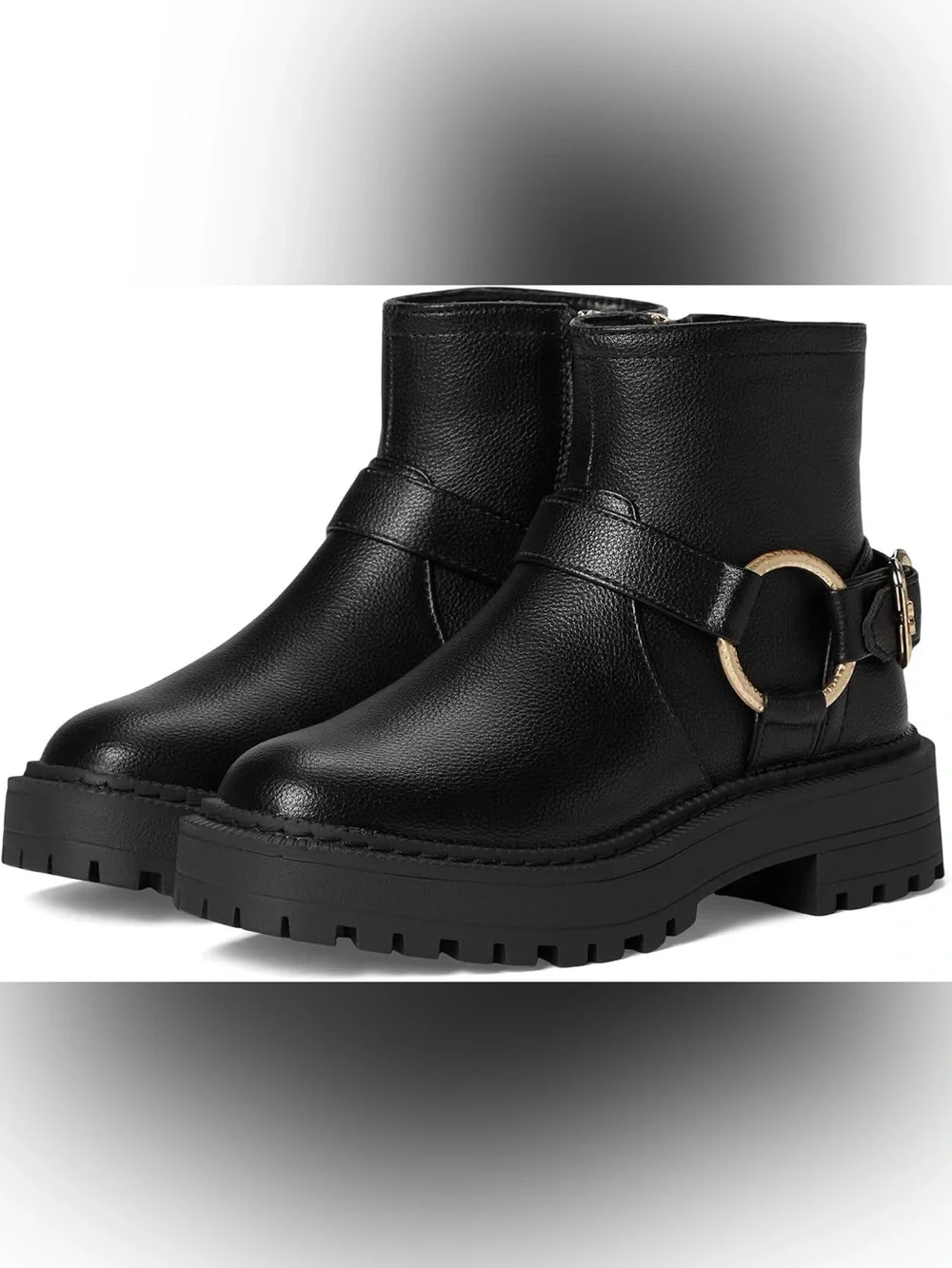 Sam Edelman Lucianna Maria Black Lug Sole Ankle Boots Sz 4 Kids BNWB